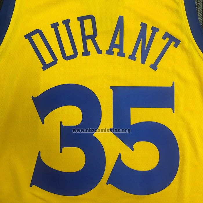 Camiseta Golden State Warriors Kevin Durant NO 35 Ciudad Amarillo